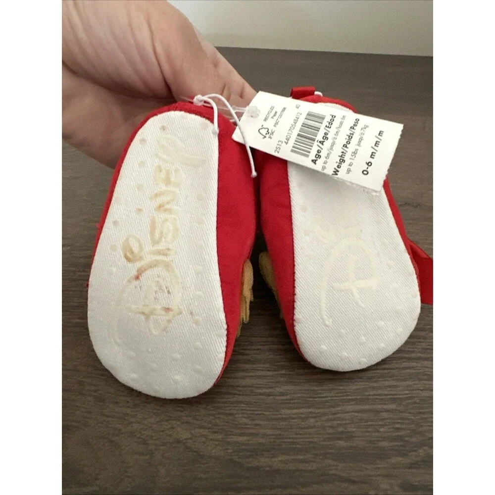Disneyland Snow White Baby Crib Shoes Red Girls 0-6 Months